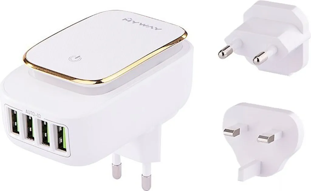 Wayme 4x USB 4.4A: Caricabatterie Universale con LED a Sfioramento