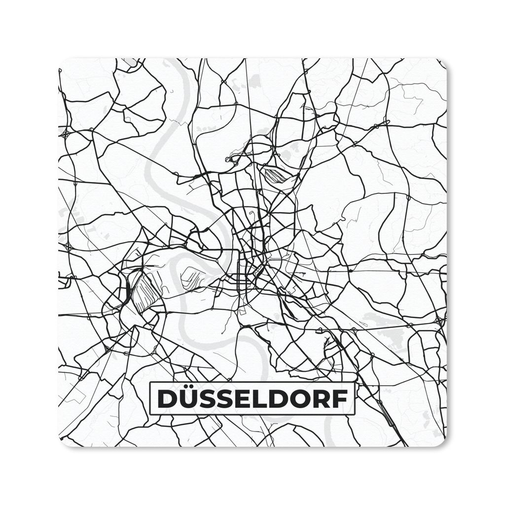 MuchoWow Mauspad Mousepad Karte - Düsseldorf - Stadtplan 30x30 cm - Mousepads - Maus Mat - Pad - Mausunterlage - Gaming