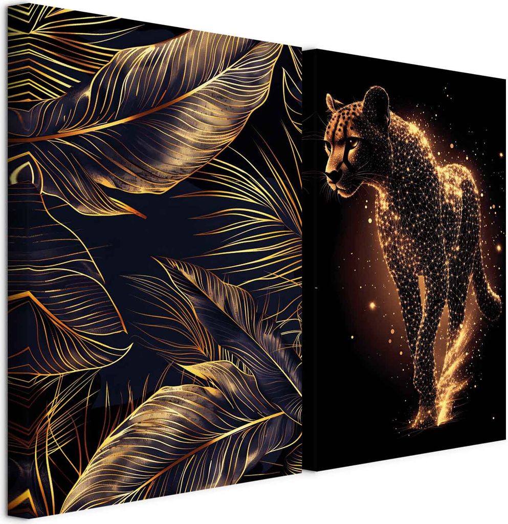 murando - Akustikbild Bilder Set Tier 40x30cm 2 Teilig je 20x30cm Collage 2er Mehrteiligen Gemälden Kunstdrucke Wandbild Schallabsorber Akustikpl...
