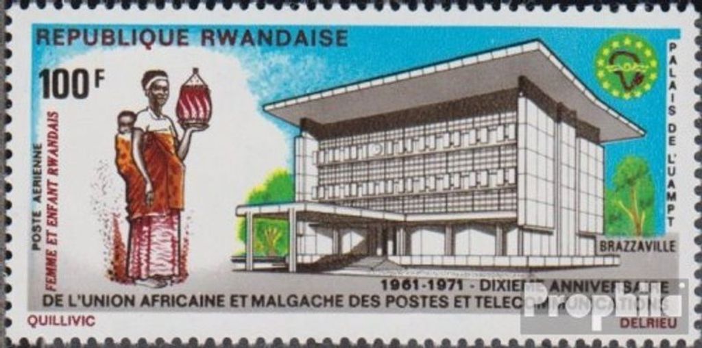 Briefmarken Ruanda 1971 Mi 463A (kompl.Ausg.) postfrisch Post und Fernmeldeunion