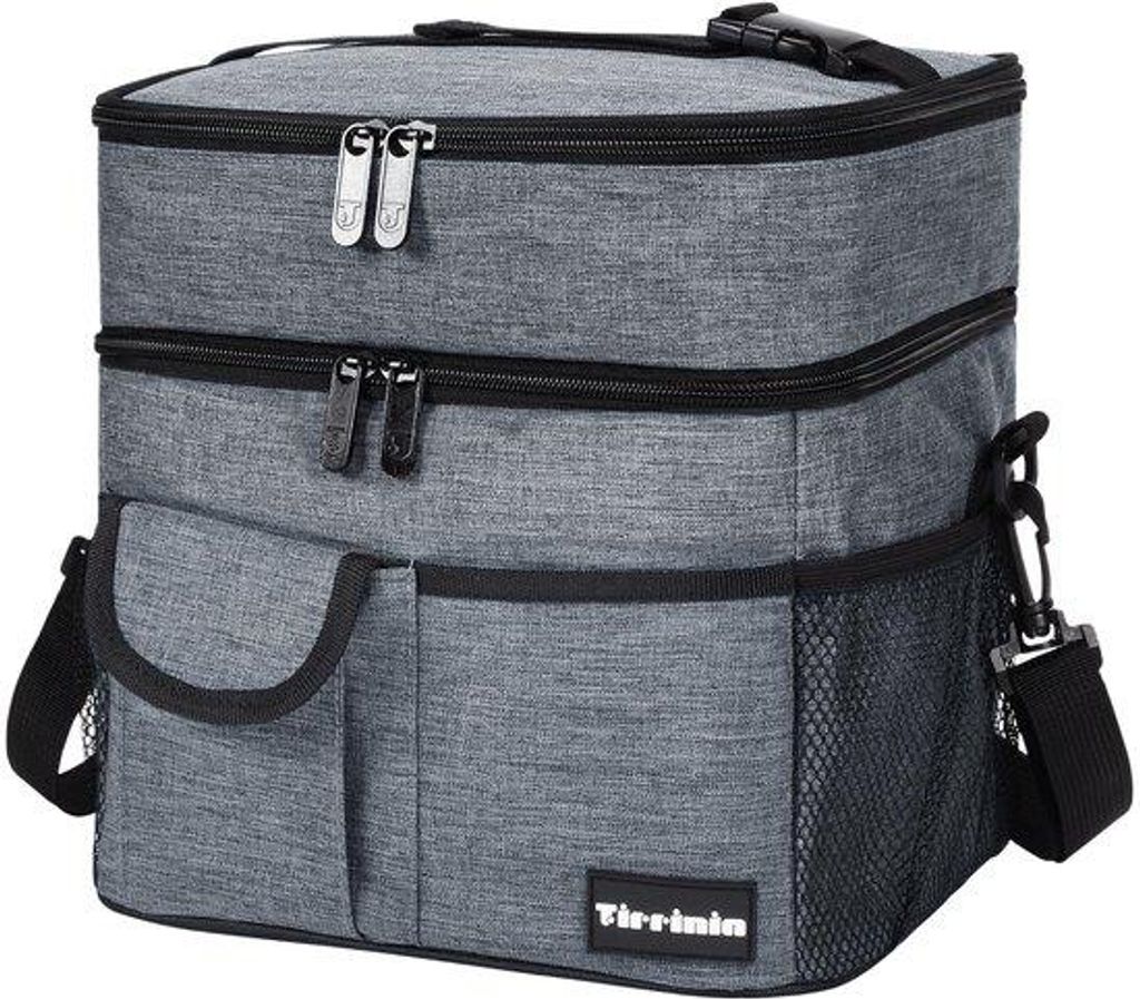 Grote Isolatie Koeltas, 17L, Opvouwbare Dubbele Koelbox, Draagbare Lunchbox, Picknicktas für Männer und Frauen, Reise, Strand, Camping