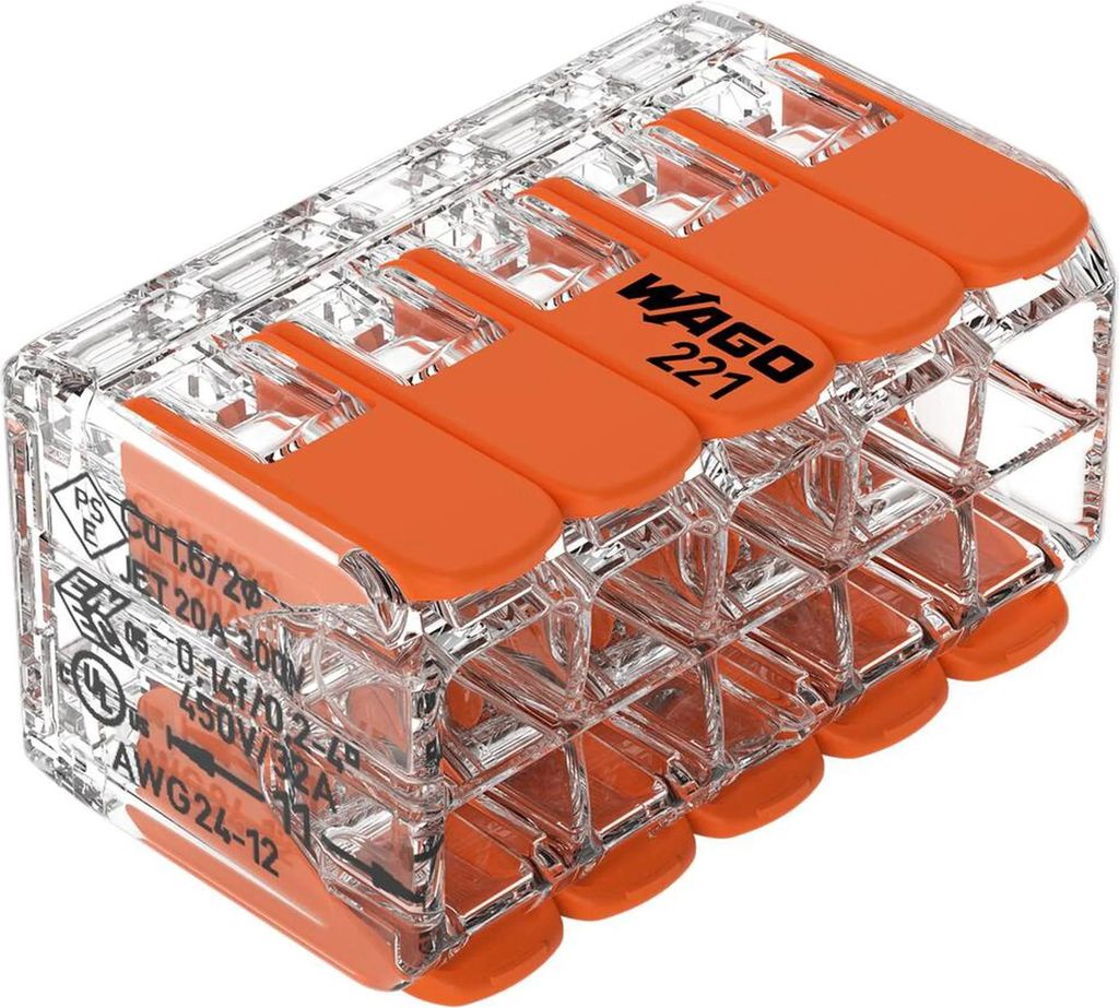 Wago Verbindungsklemme 10-Leiter mit Hebeln, Packung mit 15 Stk.