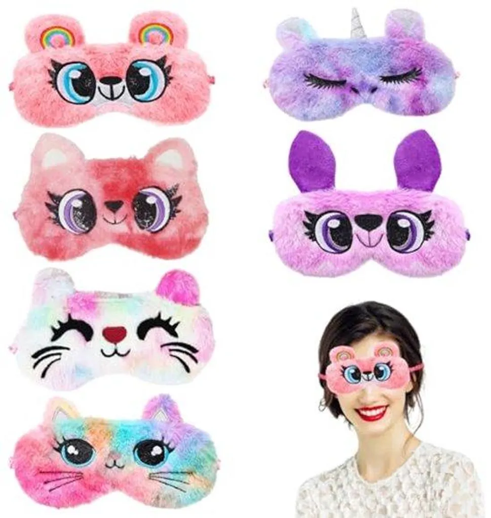 Masque de nuit occultant 3D en peluche soyeuse, accessoire de repos