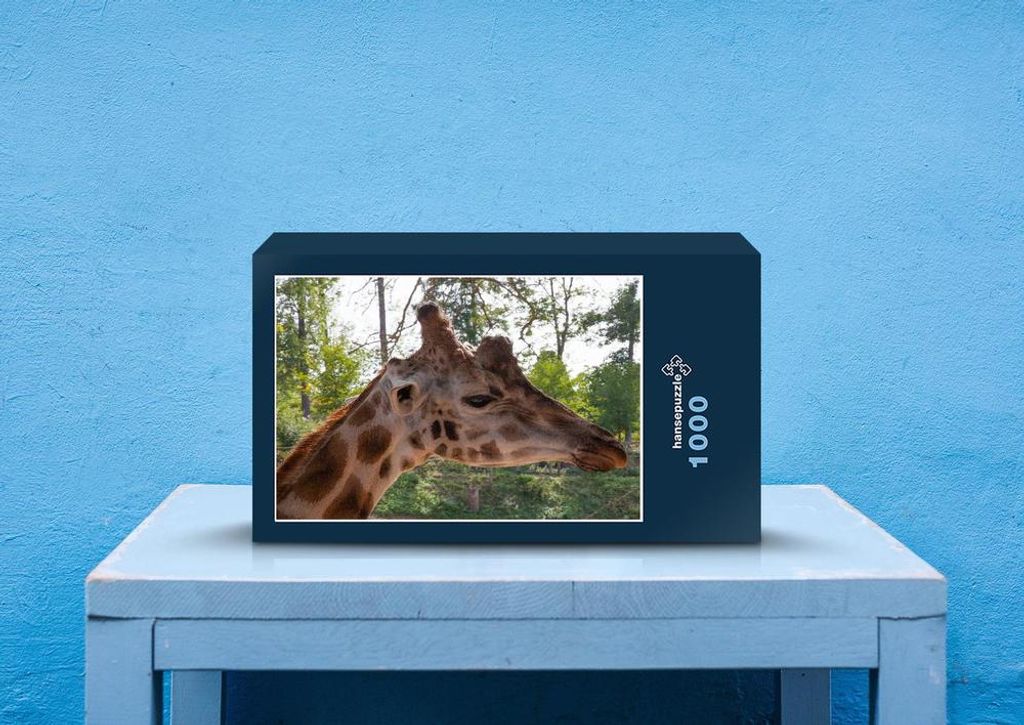hansepuzzle 78741 - Giraffe Puzzle, 1000 Teile, Natur, 60,0 x 46,0cm mit hochwertiger Aufbewahrung, Kartonbox und wiederverschließbarem Beutel
