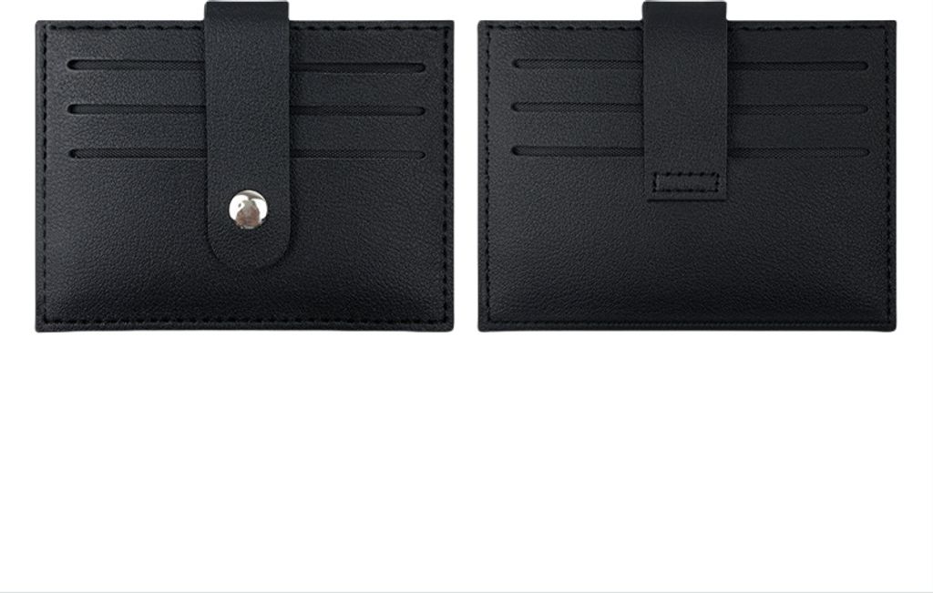 INF Elegantes doppelseitiges 7-Karten-Kartenetui aus Kunstleder Schwarz