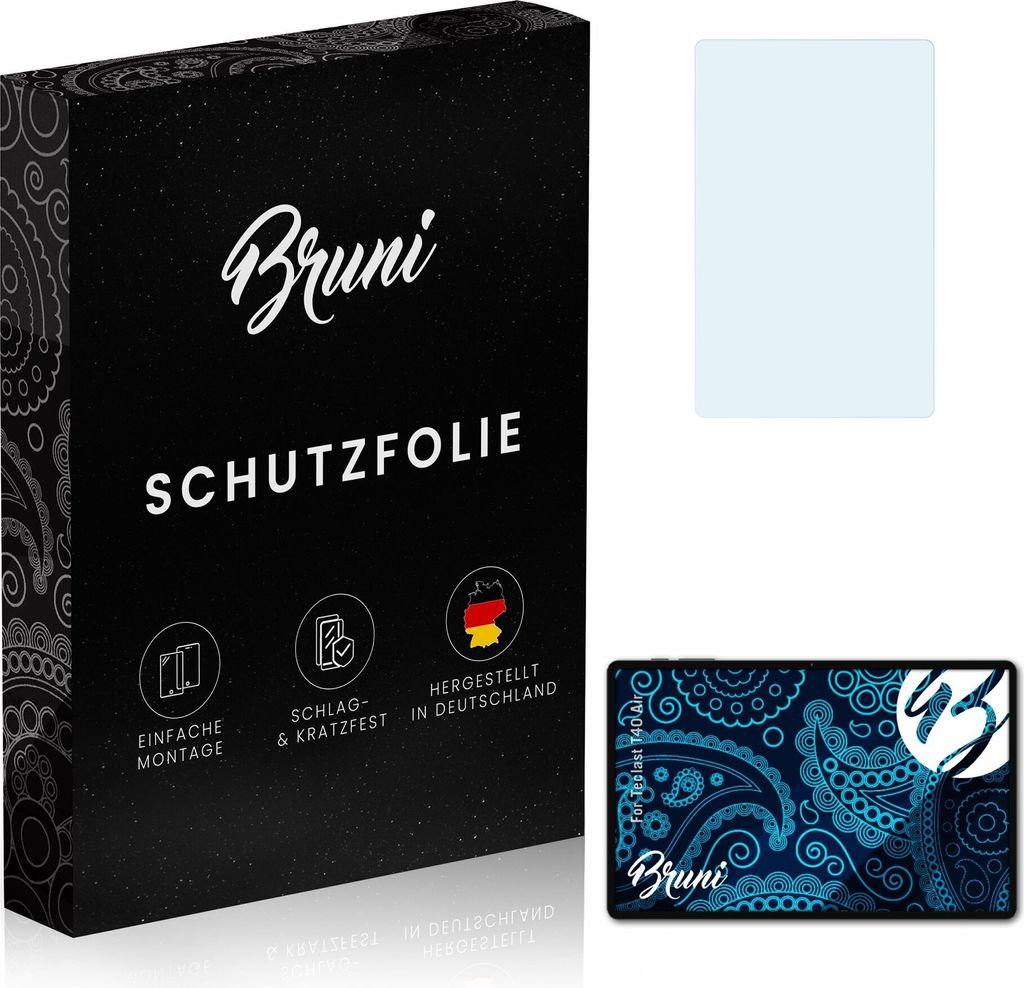 Bruni Basics-Clear 2x Schutzfolie kompatibel mit Teclast T40 Air Folie