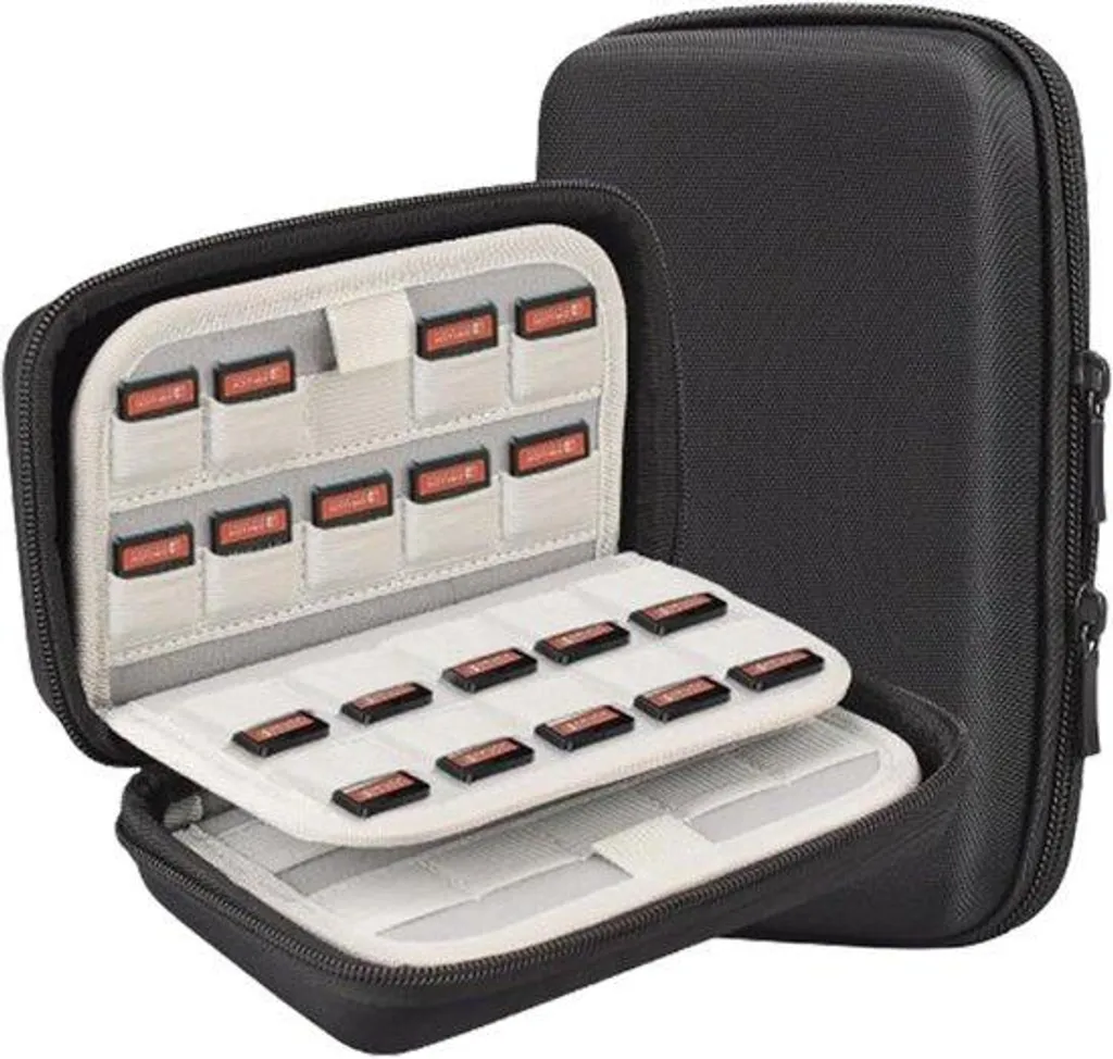 Boîte de rangement portable Allecto Plus, 16 emplacements Switch + SD