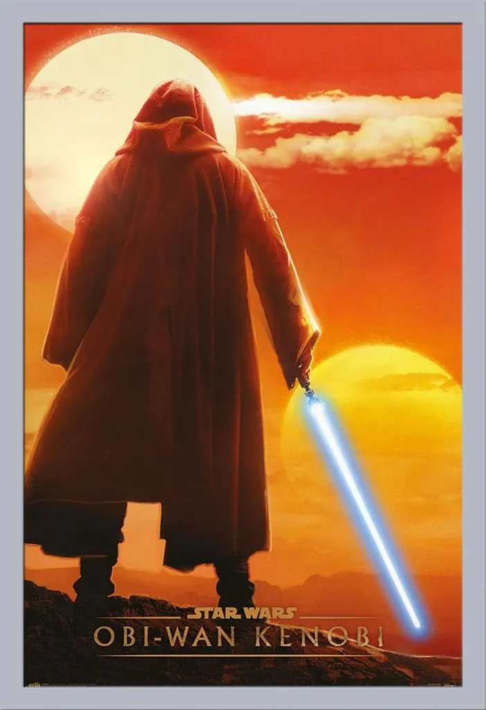 Decorazione Parete Star Wars: Poster Kenobi con Cornice Silver Shinsuke