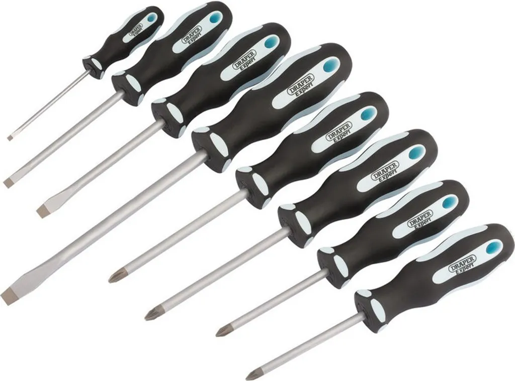 Draper Expert Jeu de Tournevis Soft Grip - Coffret 8 Pièces Haute Qualité
