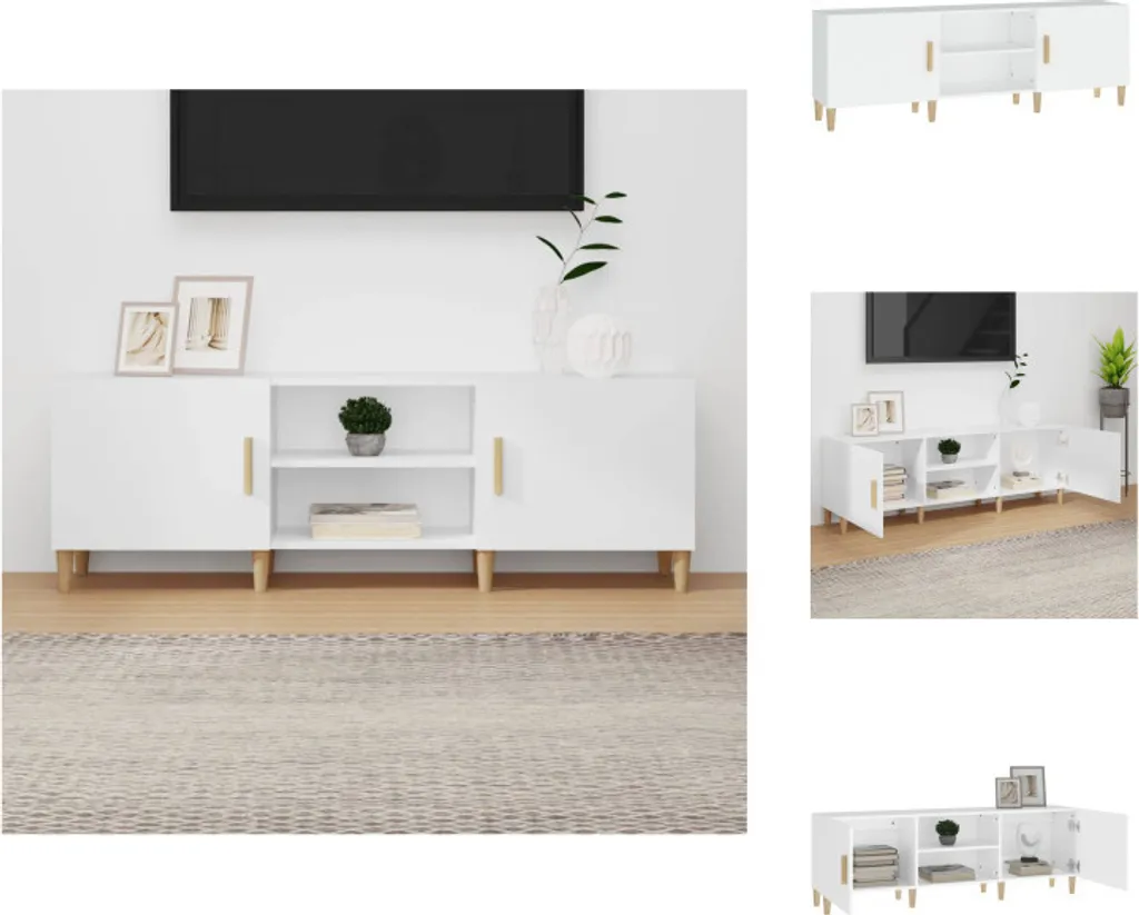 Mobile TV Bianco vidaXL 150x30x50 cm: Eleganza in Legno per Soggiorno