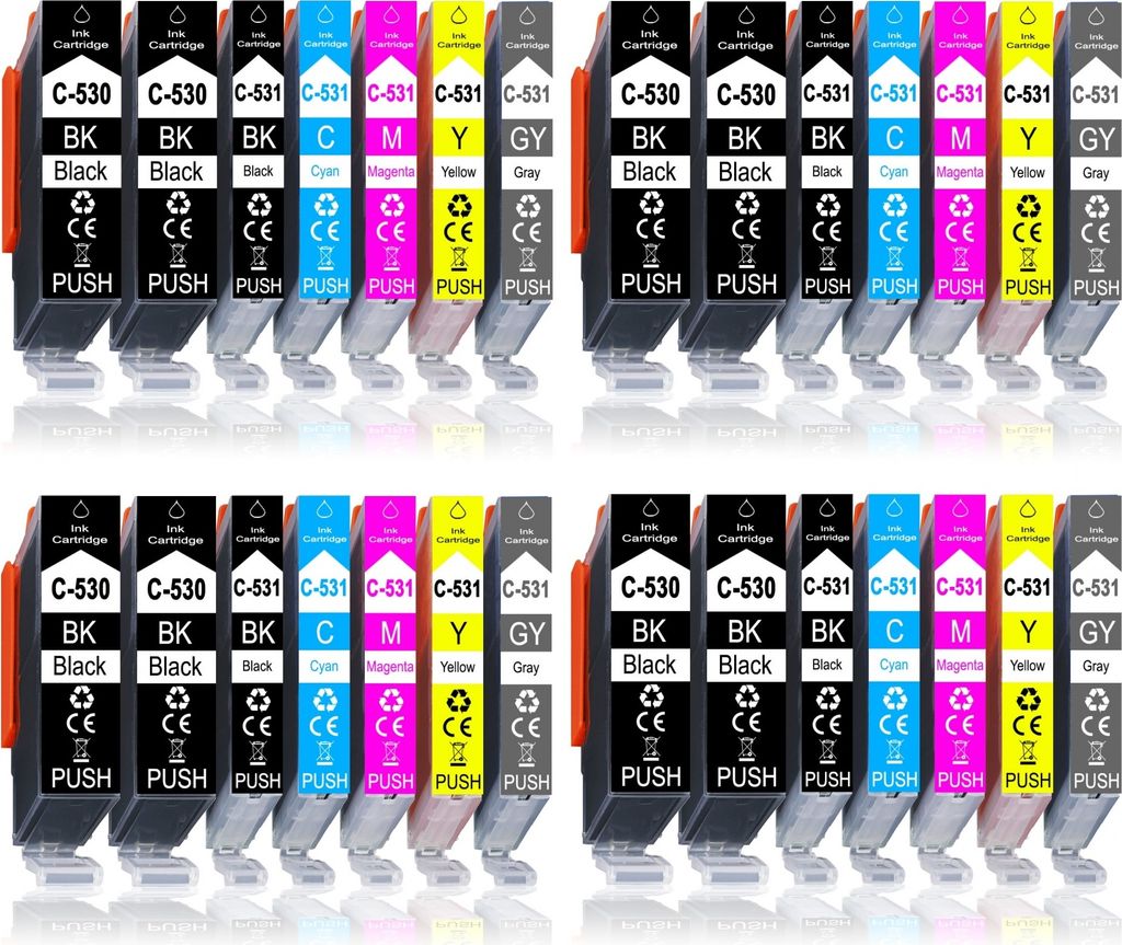 28er Pack Druckerpatronen 530 531 XL kompatibel mit Canon TS8750