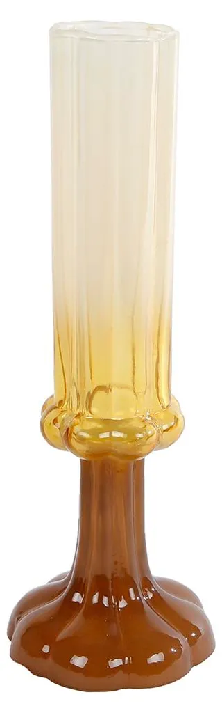Vase Eline M en verre bicolore brun et crème - Dimensions 9x9x26cm