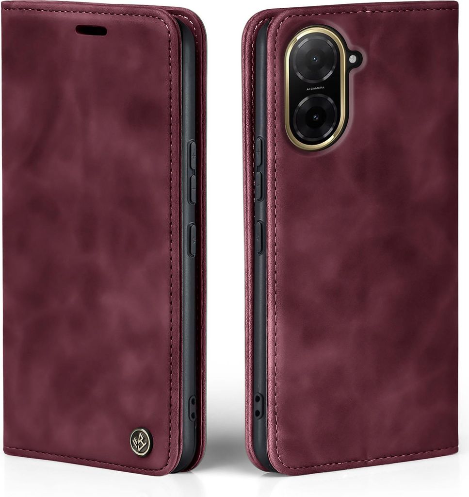 Handy Hülle für Xiaomi Redmi A5 Klapphülle Bookcase Flip Cover Handy Tasche Etui Farbe: Weinrot