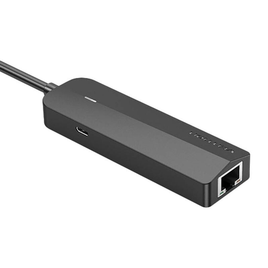 Vention USB-C zu USB 2.0*3/RJ45/Micro-B HUB 0.15M Schwarz ABS Typ