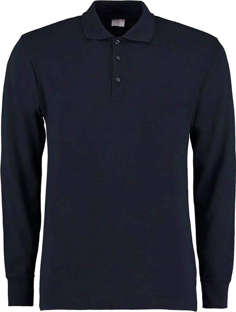 Kustom Kit Herren Pique Langarm Polo Shirt RW4512 (S) (Marineblau)