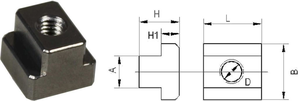 Gussaluminium T-Nutensteine mit M6 Gewinden für 10mm Nuten - 10er Pack