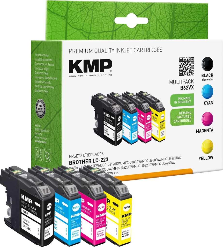 KMP B62VX - Pack de 4 - noir, jaune, cyan, magenta - Image du produit 
