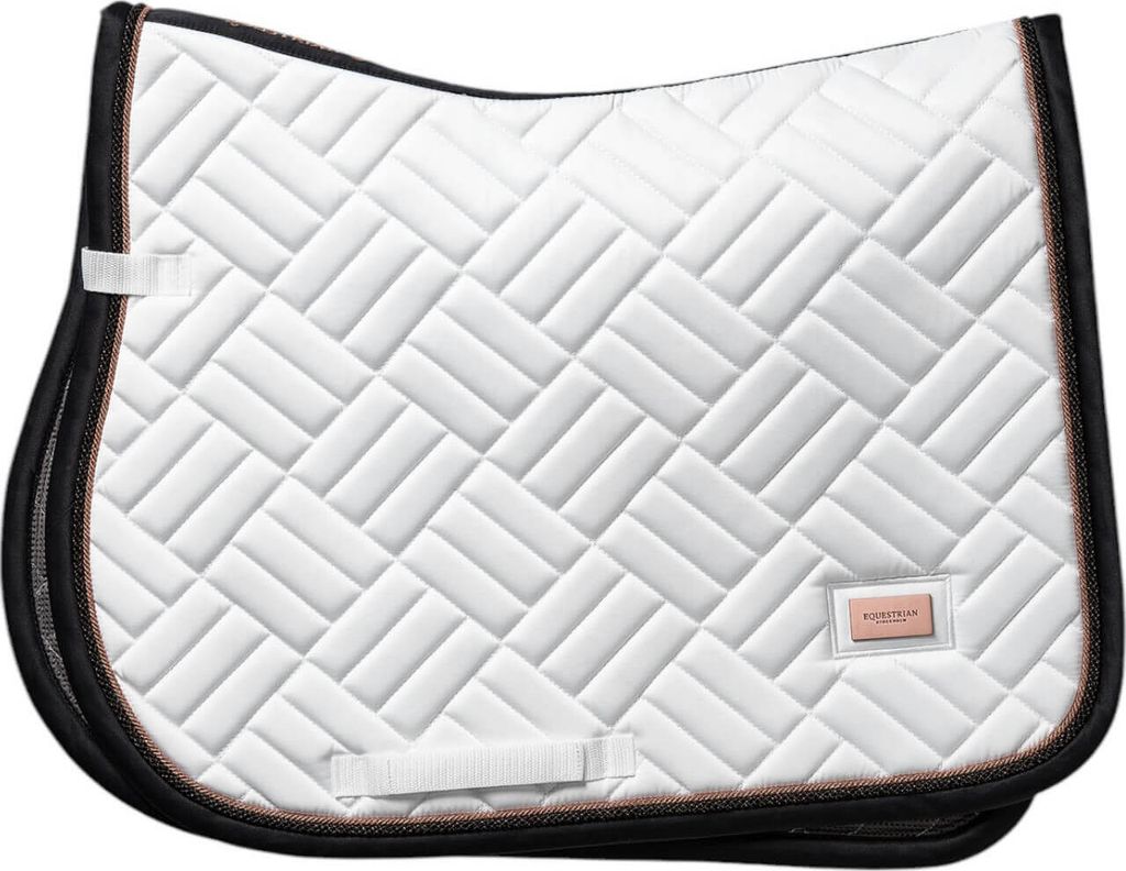 Equestrian Stockholm Springschabracke Jump Saddle Pad Modern White Dark Ocean Schabracke Springen Full