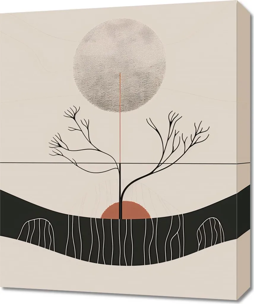 Idee Regalo Casa: Quadro 50x60 cm Luna Invernale su Tela Canvas