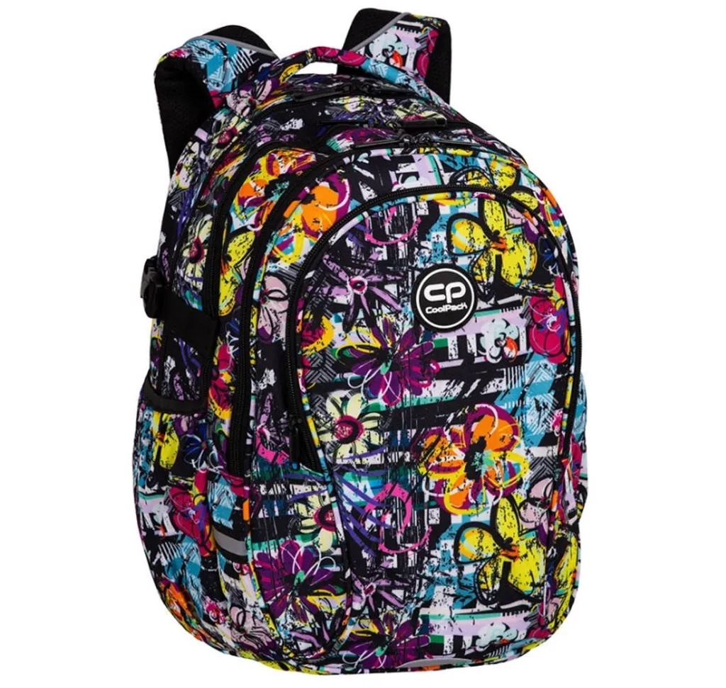 Sac à dos CoolPack Factor Poster Flower pour jeunes avec 4 compartiments