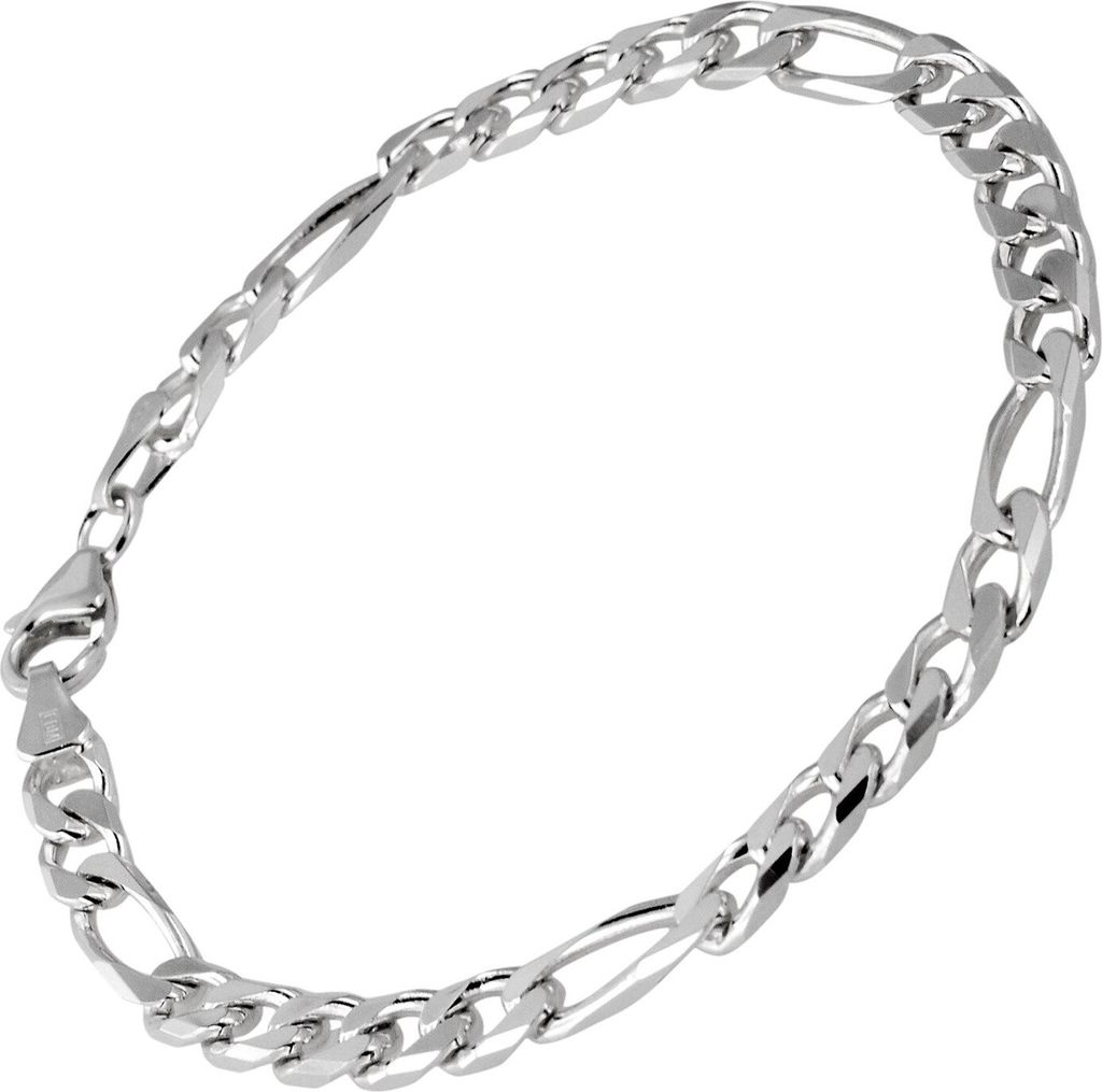trendor 41444 Silber Herren-Armband Figaro Breite 5,3 mm 1
