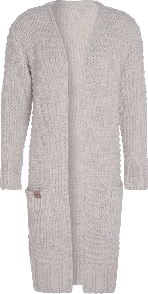 Knit Factory Alex lange Strickjacke - Beige - 36/38