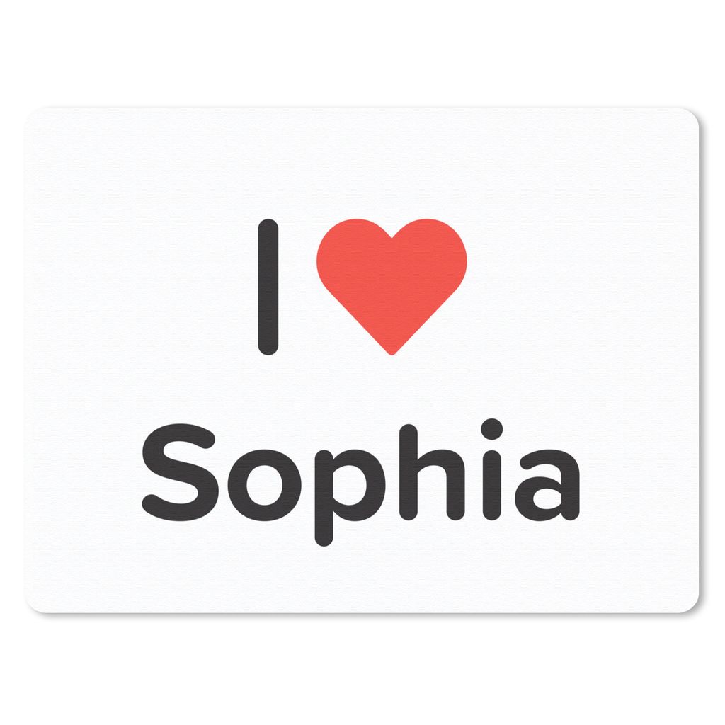 MuchoWow Mauspad Mousepad Ich liebe - Sophia - Mädchen 40x30 cm - Mousepads - Maus Mat - Pad - Mausunterlage - Anti Rutsch