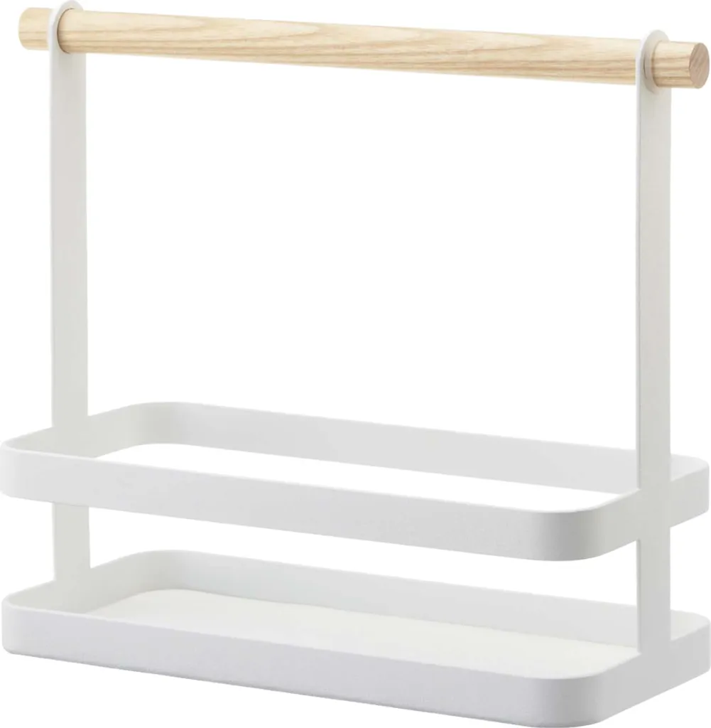 Yamazaki Tosca Portaspezie Bianco in Acciaio e Legno | Design Minimal