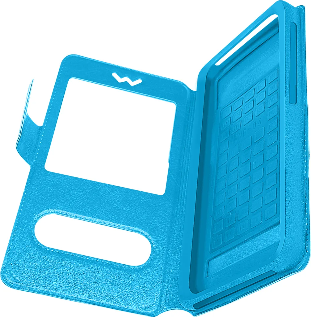 Custodia Universale per Cellulare Blu Turchese - Doppia Finestra 120mm