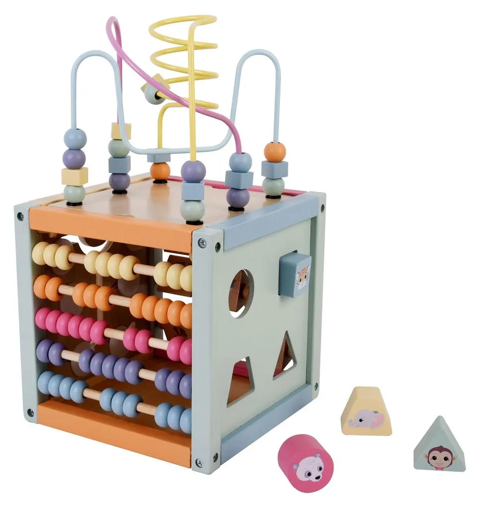 Cube d'activités en bois Wildies : Jouet Éducatif Stable et Durable