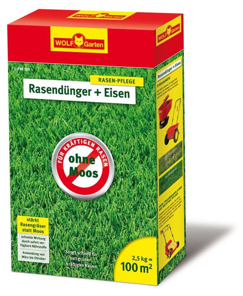 Wolf-Garten LPM100 Rasendünger+Eisen L-PM 100, 314823
