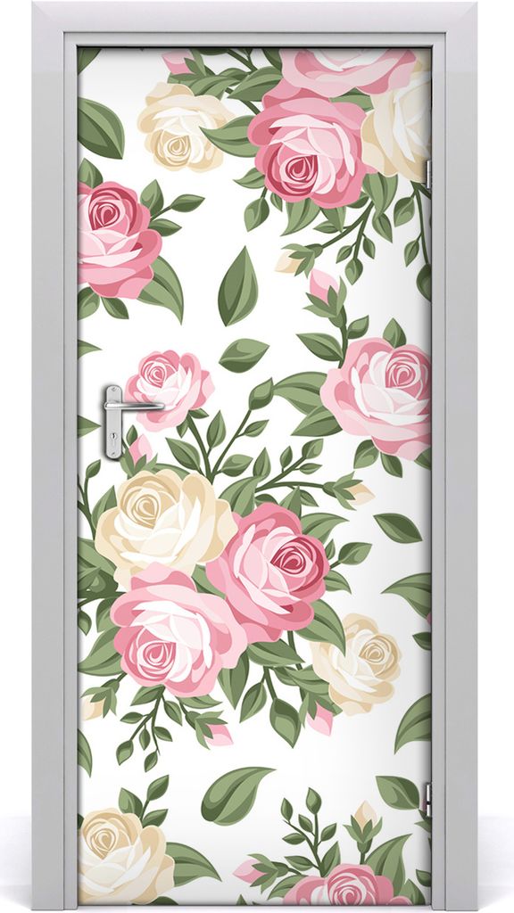 Tulup Türaufkleber 85x205 cm Dekorative Aufkleber Selbstklebend Wasserdichte Tapete Abnehmbar Schlafzimmer Wohnzimmer Wohnkultur - Roses Tapetenkl...