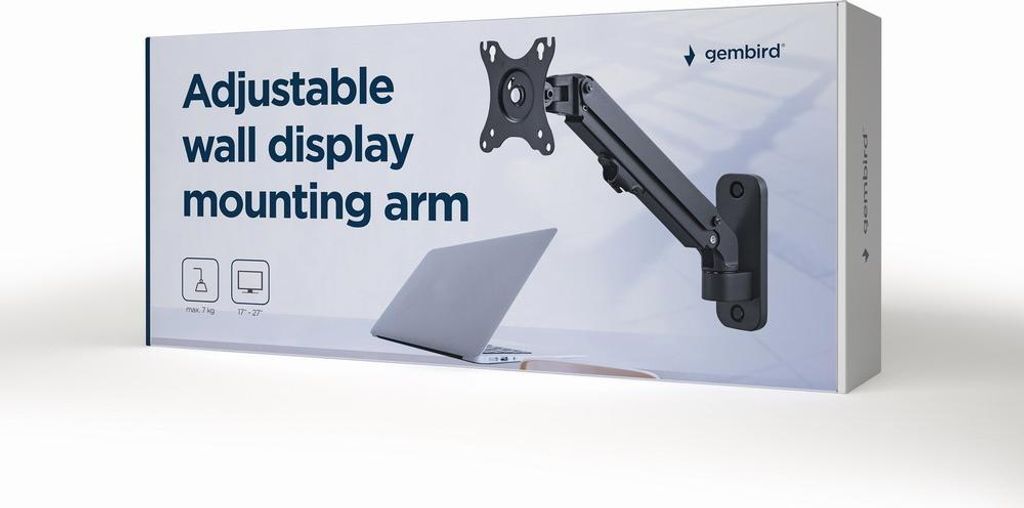gembird Verstellbarer Wand-Montagearm, bis 27 Zoll/7 kg