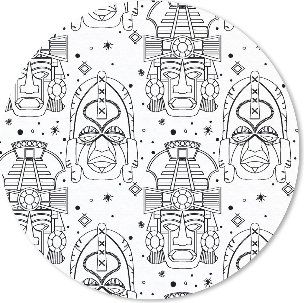 MuchoWow Mauspad Mousepad Inka - Rituale - Masken - Muster 20x20 cm - Mousepads - Maus Mat - Pad - Mausunterlage - Schreibtischmatte