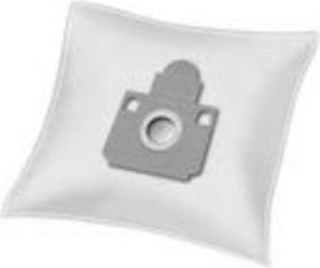 A close-up of a vacuum cleaner bag with a gray adapter.