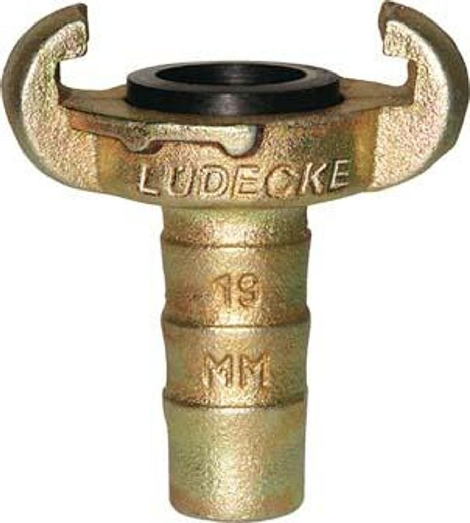 Lüdecke Klauen-Schlauchkupplung DIN 3489, Temperguss, Tülle 10mm, 3/8
