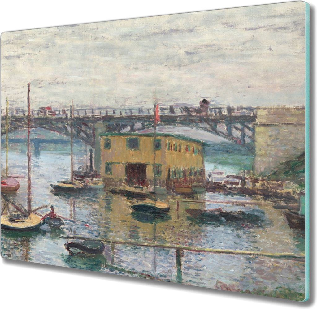 Coloray Hackbrett Herdabdeckplatte 60x52 cm Küchenbrett Kochplattenabdeckung Schneidebrett - Brücke von Argenteuil Monet