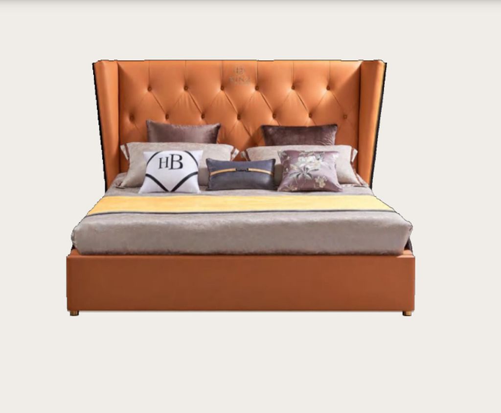 Bett Schlafzimmer Möbel 6tlg. Leder Komplett Set Design Luxus Betten Nachttisch