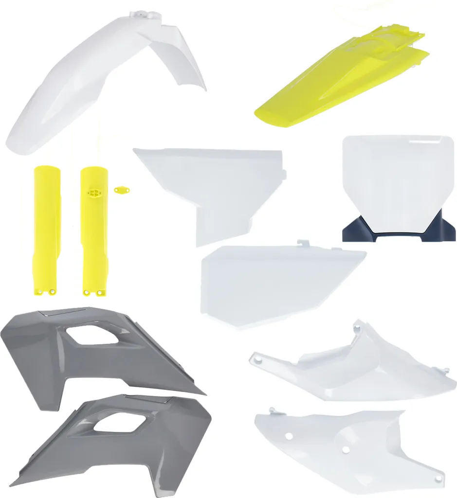 Kit plastiques moto ACERBIS 11 pièces pour HUSQVARNA 2023 Jaune et Gris
