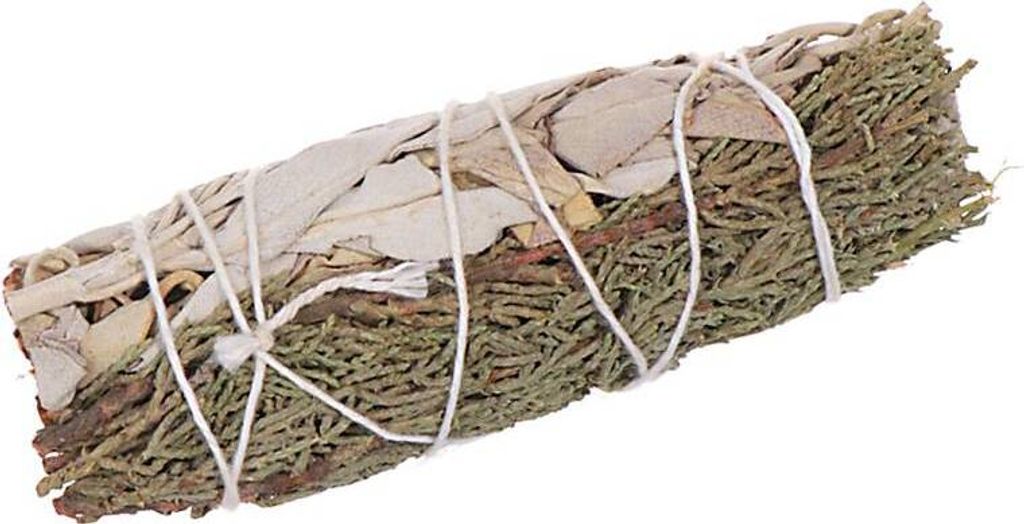 1x Weißer Salbei + Wacholderspitzen 10cm 4" Smudge Sticks Räucherbündel 30g 6729