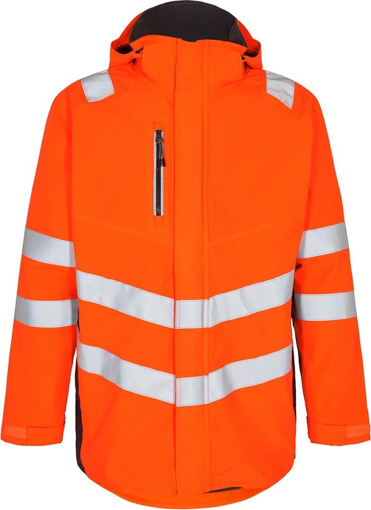 F. Engel Safety Shellparka, Orange/Anthrazit Grau, Gr. S