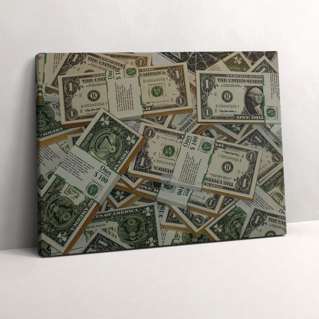 1 US Dollar – Leinwandbild Wandbild – 80x60 cm – Leinwandbilder – Wandbilder – Schlafzimmer – Flur