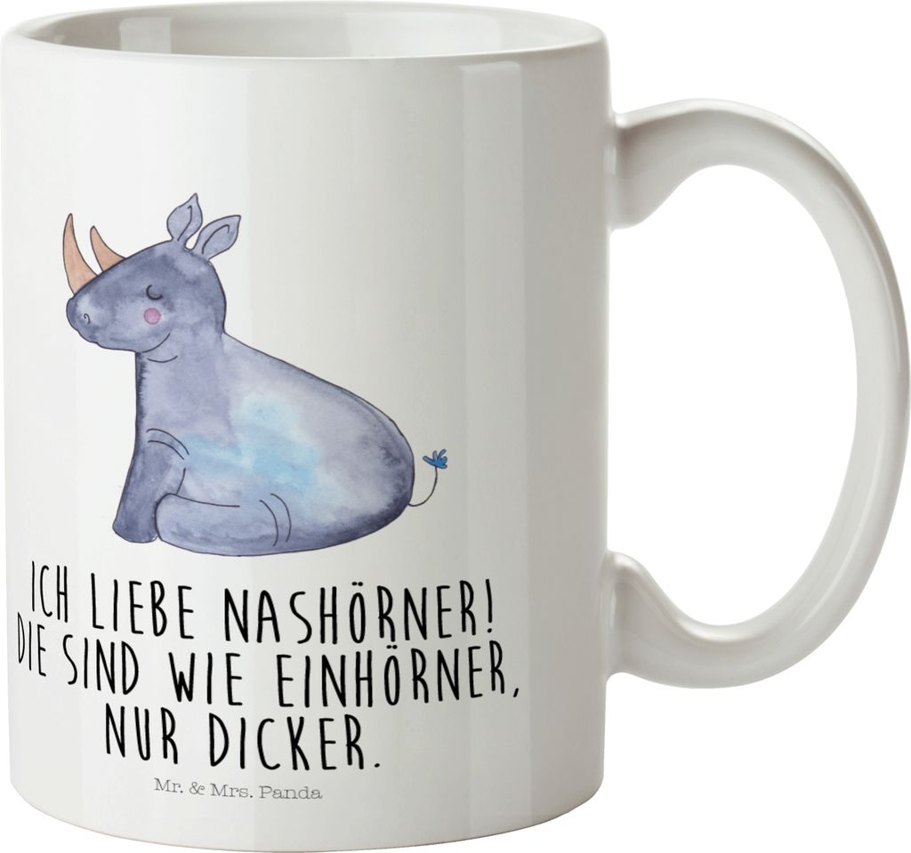 Mr. & Mrs. Panda Plastikbecher Einhorn Nashorn - Weiß - Produktbild 
