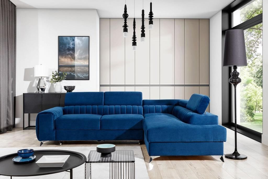 Sofa mit Bettkasten & Schlaffunktion Ecksofa Stoffcouch Textil Couch Sofas Neu