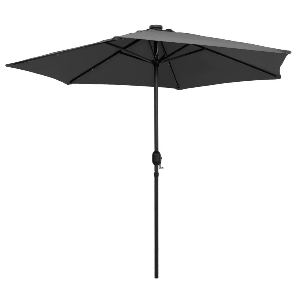 Parasol de terrasse LED 270 cm anthracite idéal pour soirées d'été