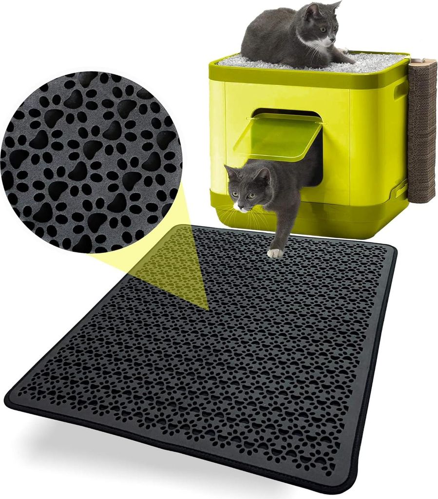 Katzenstreumatte XXL - Wasserdicht und Ungiftig - Schwarz - 60-74 cm