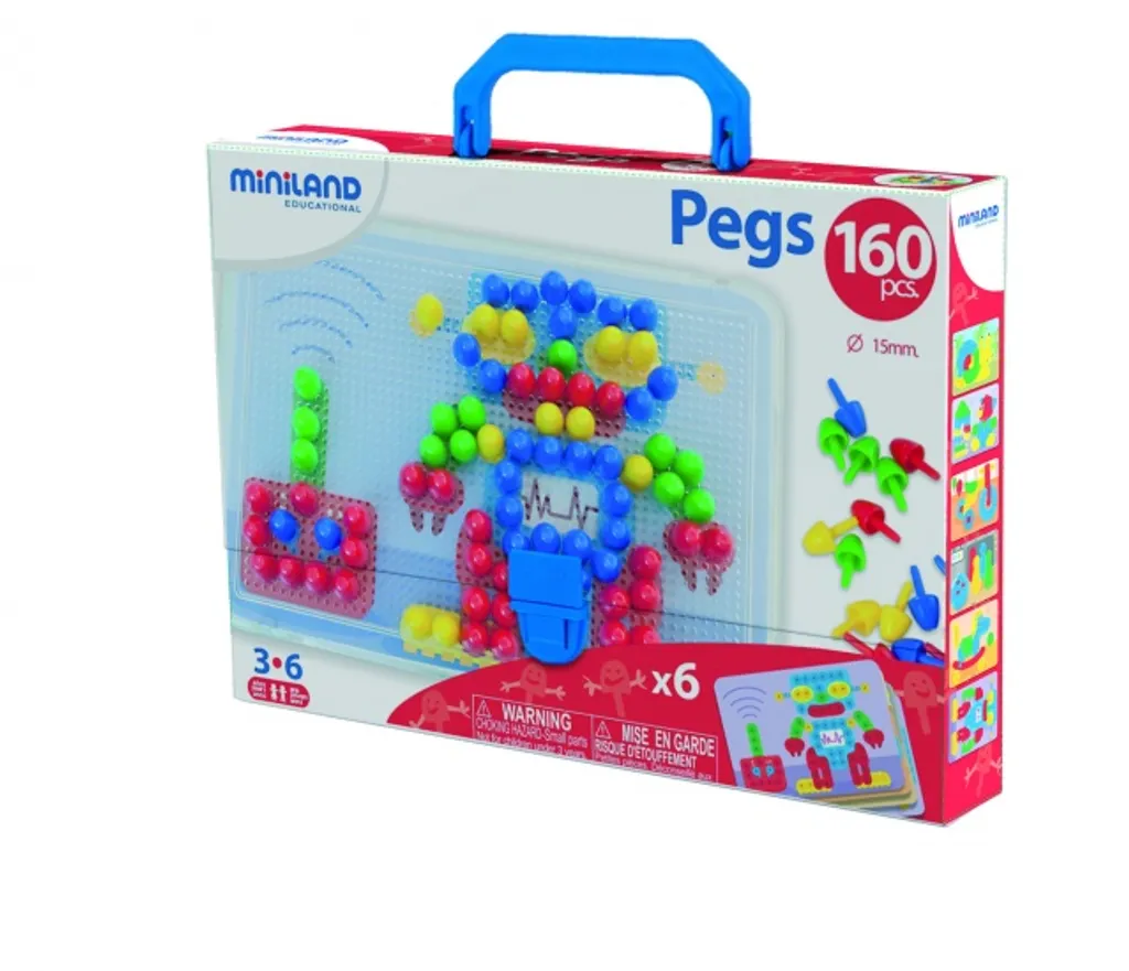 Jeu de Mosaïque Miniland 15 mm - Coffret Créatif de Motricité Fine