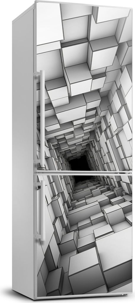 Tulup Kühlschrankdekoration - 70x190 cm - Aufkleber auf dem Kühlschrank - Tunnel mit Würfeln