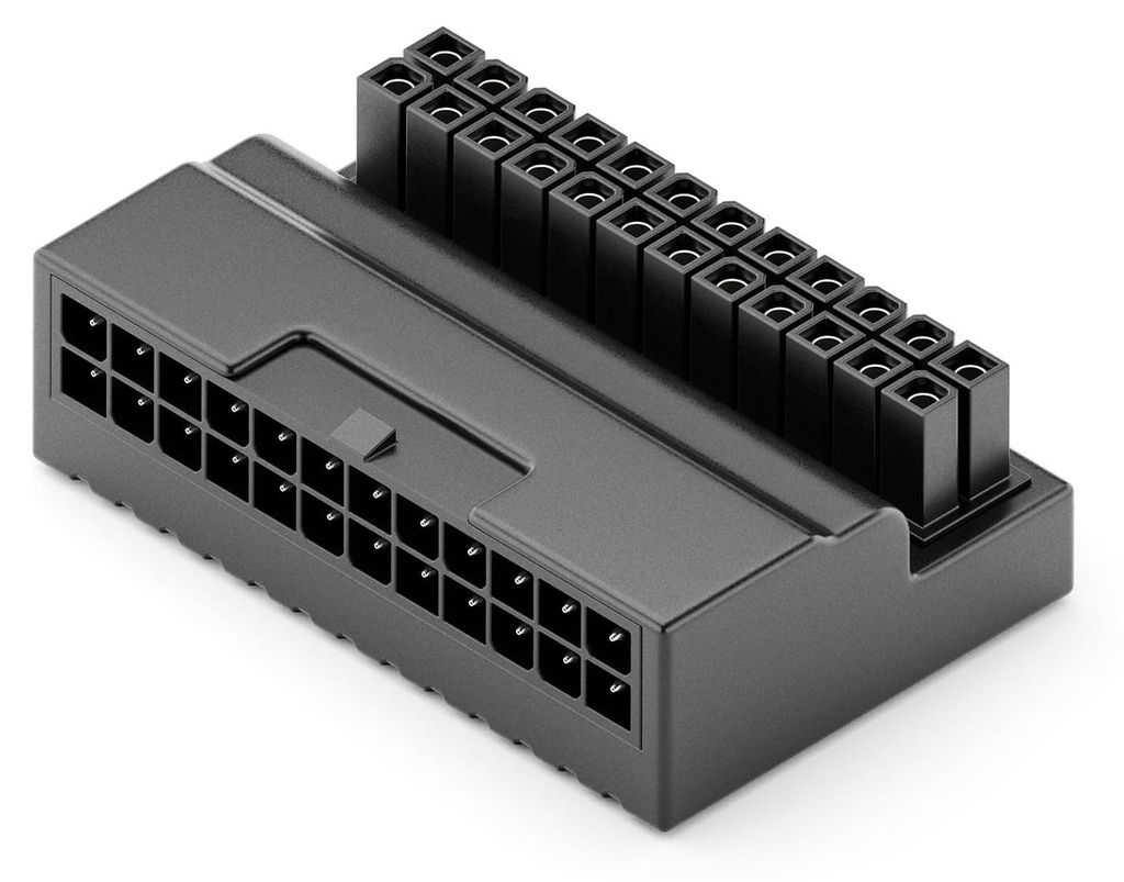 deleyCON ATX 24 Pin Winkel Adapter 90 Grad Power Strom Produktbild 