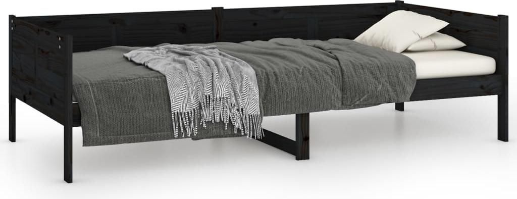 vidaXL Tagesbett Schwarz Massivholz Kiefer 90x190 cm